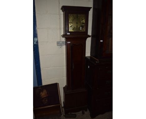 EARLY 19TH CENTURY OAK CASED LONGCASE CLOCK, THE FACE WITH GILT ROMAN CHAPTER RING INSCRIBED "ROB BROWN BOTTESDALE"