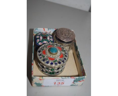 BOX CONTAINING SMALL ENAMEL BOXES