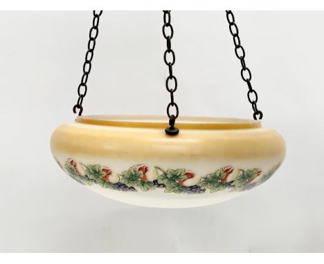 A large 1930’s glass light shade. 35x14cm 