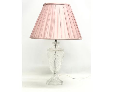 A large Mid 20th Century glass table lamp. 63cm 