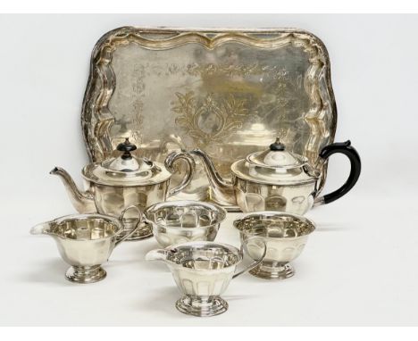A Georgian style silver plated tea service 