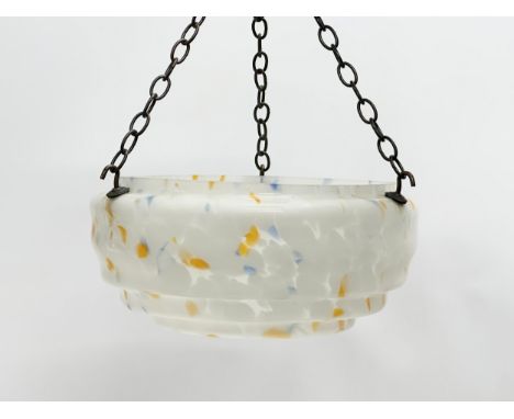 A 1930’s Art Deco glass light shade. 28x15cm. 
