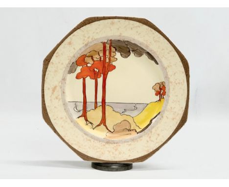 A Wilkinson LTD ‘Coral Firs’ plate designed by Clarice Cliff. 1935/1936. 21.5x21.5cm 