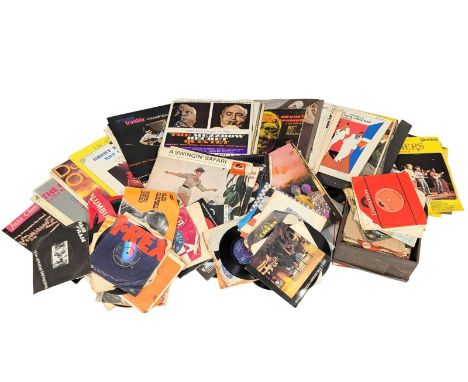 A large collection of vintage vinyl LP records / 45s 
