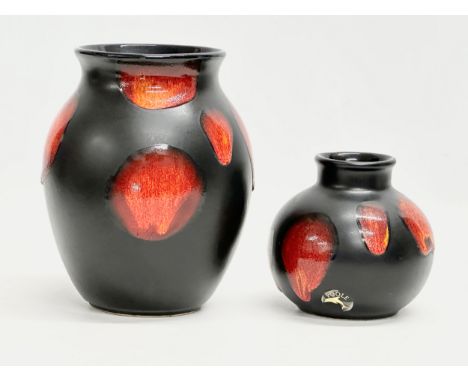 2 Poole Pottery ‘Galaxy’ vases. 12x17cm. 10x10cm 
