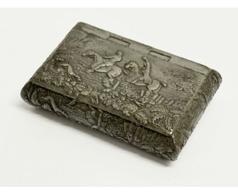 A 19th Century James Dixon &amp; Son pewter snuff box. 7.5x5cm 