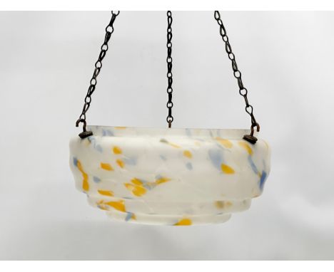 A 1930’s Art Deco glass light shade. 29x15cm. 