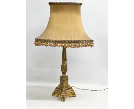 A Mid 20th Century French Empire style gilt table lamp. 71cm 