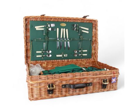 Fortnum and Mason picnic hamper for four, including plates, cutlery, flask etc 