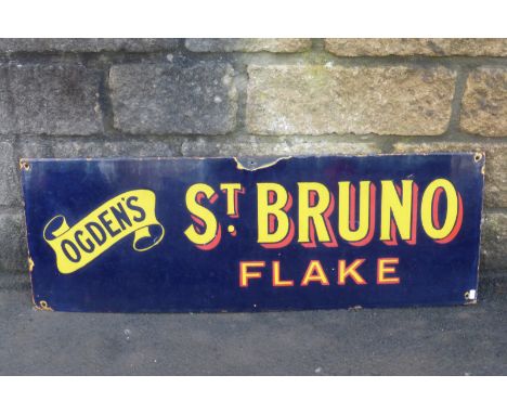 An Ogden's St. Bruno Flake rectangular enamel sign, 34 x 12".