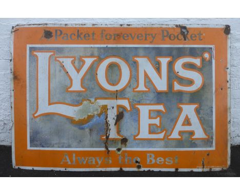 A Lyons' Tea "Always the Best" rectangular enamel sign, 60 x 40".