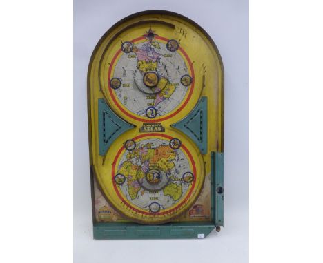 A Lindstrom's Atlas part tinplate bagatelle board.