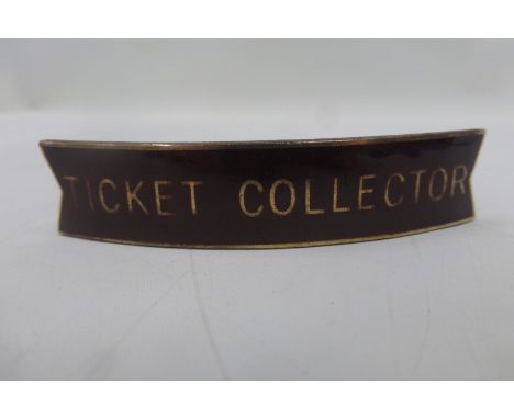 A B.R. Western Region fishtail brown enamel cap badge "Ticket Collector".