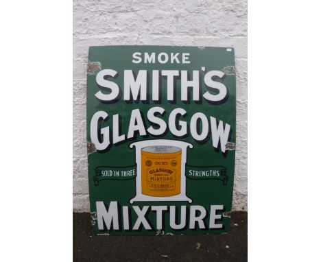 A Smith's Glasgow Mixture part pictorial enamel sign with excellent gloss, 22 x 30 1/4".
