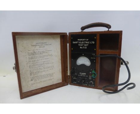 A Clare Instrument Company Neutral/Earth Loop Tester - 200/250V, model V.1337, Property of Swift Electric Ltd Test Set No. T.