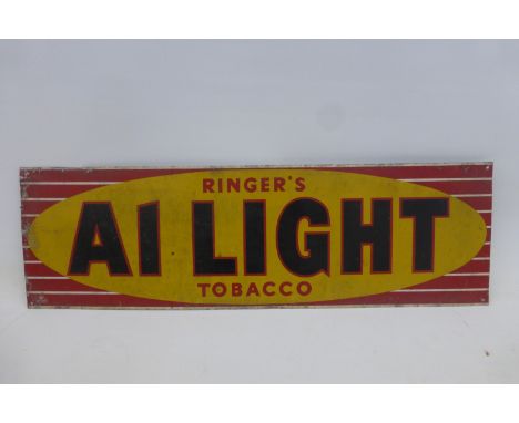 A Ringer's A1 Light Tobacco rectangular aluminium sign, 26 x 8".
