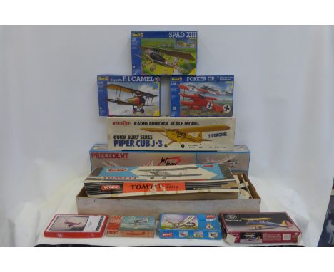 A selection of model aeroplane/ Airfix/ Revell kits, model aeroplane engines etc.