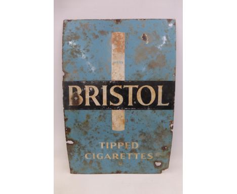 A Bristol tipped cigarettes rectangular enamel sign, 24 x 36".