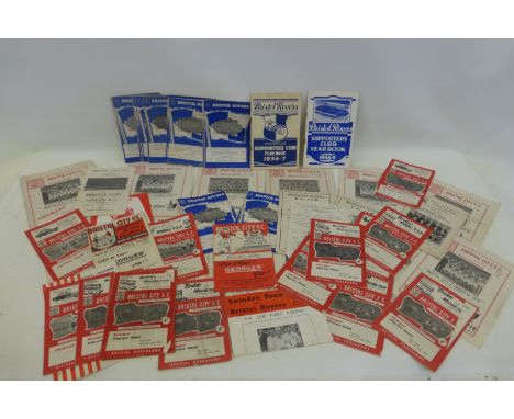 An assortment of Football programmes  including Bristol Rovers Division II 1950s, Bristol City Division II 1956-1960 plus two