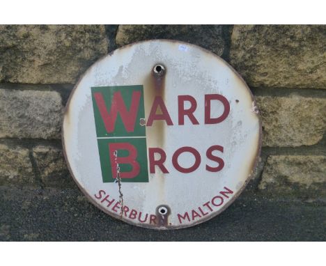 A Ward Bros of Sherburn Malton circular enamel sign, 18" diameter.