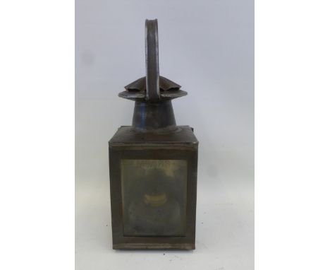 A B.R.(M.) M. hand held station oil lamp.