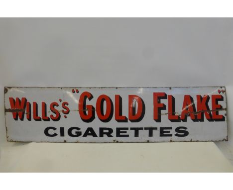 A Wills's Gold Flake Cigarettes enamel sign, 60 x 15".