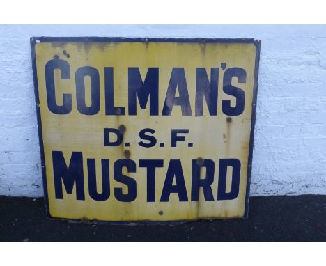 A large Coleman's D.S.F. Mustard enamel sign, 48 x 42".