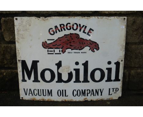 A Mobiloil Vacuum Oil Company Ltd enamel sign, 24 x 19".