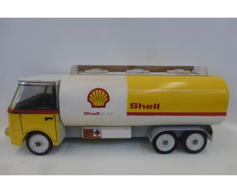 A large scale model of a Shell tanker.