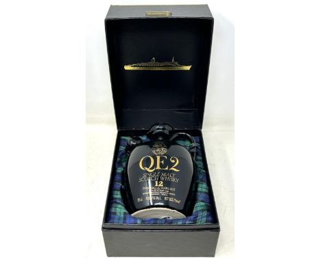 A commemorative whisky jug, Cunard QE2, containing 12 year old Scotch whisky, in a presentation box 