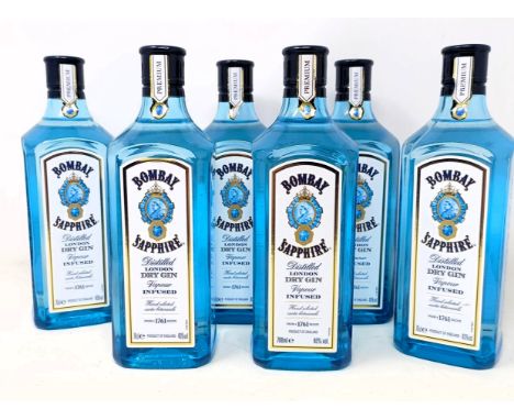 Six bottles of Bombay Sapphire gin (6) 