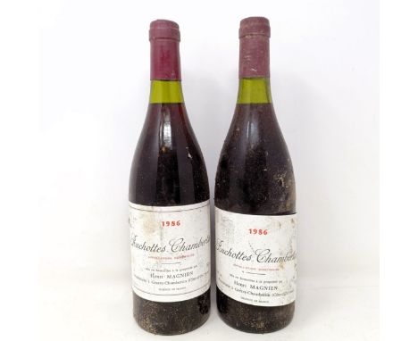 Two bottles of Ruchottes-Chambertin, 1986Ruchottes-Chambertin is one of Gevrey-Chambertin's lesser known grand cru sites, jus