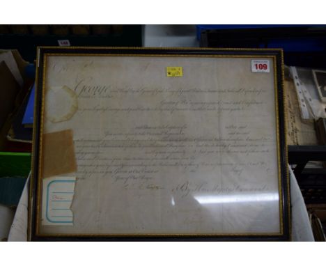 GEORGE III COMMISSION: military commission dated 1798, inscribed by George III upper left, manuscript details somewhat faded 