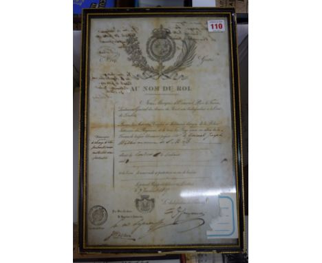 FRENCH PASSPORT: French printed passport allowing General Joseph Walker from London to France, dated July 1817, various stamp