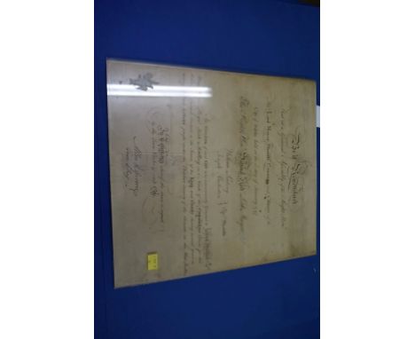 FREEDOM OF THE CITY, DUBLIN: a manuscript document awarding one Joseph Walker Esq, Major of Royal Irish Artillery, the Freedo
