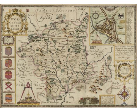 * Worcestershire. Speed (John), Worcestershire Described, John Sudbury &amp; George Humble [1627], hand-coloured engraved map