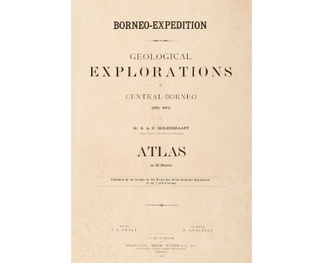 Borneo. Molengraaff (Dr. G. A. F.), Borneo Expedition. Geological Explorations in Central Borneo (1893 - 1894) Atlas in 22 Sh