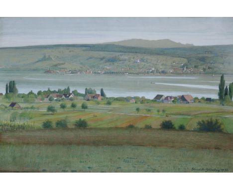 Schneider-Blumberg, Bernhard: (1881 Randendorf/Blumberg - Insel Mainau 1956). Bodensee-Landschaft. Pastell und Aquarell auf P