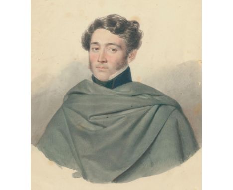 Sammlung: von 9 außergewöhnlich fein gezeichneten Portraits, wohl von derselben Hand. Bleistift und Aquarell auf Papier (Bris