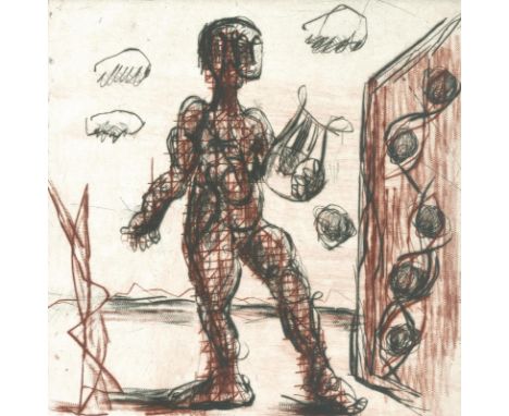 Lüpertz,M.: "Ich Orpheus...". (Karlsruhe), In-house (1995). 4°. Mit 21 Farboffsets n. Zeichn. v. Markus Lüpertz, Gedichten un