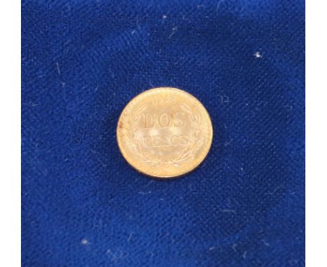 Silbermünzen u. 1 Goldmünze.: Dabei 2 Pesos Gold Mexico 1945, 5 Mark Preussen 1875 gefasst an Kette, 10 Mark 1987, 3 Mark 191