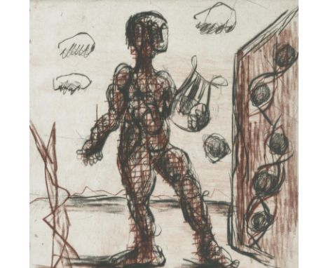 Lüpertz,M.: "Ich Orpheus...". (Karlsruhe), In-house (1995). 4°. Mit 21 Farboffsets n. Zeichn. v. Markus Lüpertz, Gedichten un
