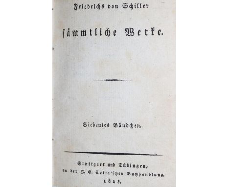 Schiller,F.v.: Sämmtliche Werke. 18 Bände u. 7 Supplementbände in zusammen 25 Bdn. Stgt. u. Tbg., Cotta bzw. Lpz., Vogel (Sup