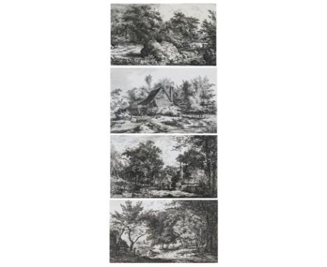 Smith, John Thomas: (1766 London 1833). Häuser u. Schuppen in der Landschaft. 8 Radierungen, aus: A Collection of Original Et
