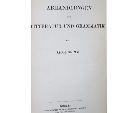 Grimm,J.: Kleinere Schriften. Hrsg. v. K. Müllenhoff u. ab Bd. 6 v. E. Ippel. 8 Bde. Bln., Dümmler (Bd. 8: Gütersloh, Bertels