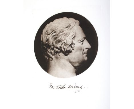 Bodoni,G.B.: Manuale Tipografico 1788. Facsimile a cura di Giovanni Mardersteig. Verona, (Officina Bodoni) 1968. 4°. Mit Port