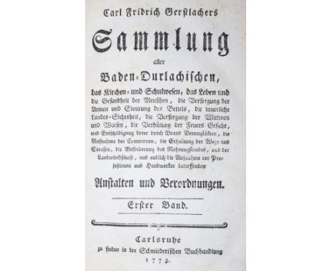 Gerstlacher,C.F.: Sammlung aller Baden-Durlachischen, das Kirchen- und Schulwesen, das Leben und die Gesundheit der Menschen,