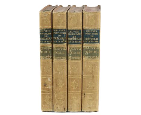Friedrich II. von Preussen.: Oeuvres. Publiées du vivant de l'auteur. 4 Bde. Mit 13 gefalt. Formations-Kupfern. (Und) Oeuvres