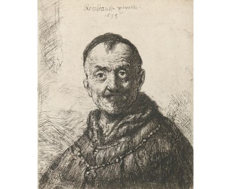 Rembrandt van Rijn, Harmensz: (1606 Leiden - Amsterdam 1669). Der erste Orientalenkopf. Radierung 1635 auf festem Bütten mit 