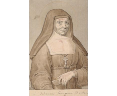 Schnorr von Carolsfeld, Ludwig Fredinand: (1788 Königsberg - Wien 1853). Hl. Johanna Franziska Frémyot von Chantal. Aquarell,